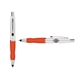 a white cap & black clip & orange grip turner ballpoint pen / stylus