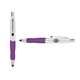 a white cap & black clip & purple grip turner ballpoint pen / stylus