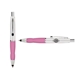 a white cap & black clip & pink grip turner ballpoint pen / stylus