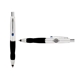 a white cap & navy clip & black grip turner ballpoint pen / stylus