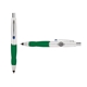 a white cap & navy clip & green grip turner ballpoint pen / stylus