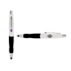 a white cap & purple clip & black grip turner ballpoint pen / stylus