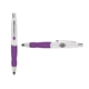 a white cap & purple clip & purple grip turner ballpoint pen / stylus