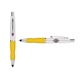 a white cap & purple clip & yellow grip turner ballpoint pen / stylus