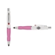 a white cap & red clip & pink grip turner ballpoint pen / stylus