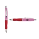 aerial view a pink cap & black clip & red grip turner ballpoint pen / stylus, image 1 of 2