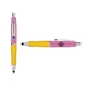 a pink cap & navy clip & yellow grip turner ballpoint pen / stylus