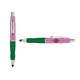 a pink cap & purple clip & green grip turner ballpoint pen / stylus