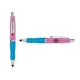 a pink cap & red clip & light blue grip turner ballpoint pen / stylus