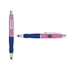 a pink cap & silver clip & navy grip turner ballpoint pen / stylus
