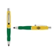 a yellow cap & black clip & green grip turner ballpoint pen / stylus