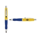 a yellow cap & black clip & navy grip turner ballpoint pen / stylus