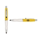 a yellow cap & black clip & white grip turner ballpoint pen / stylus