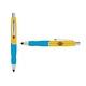 a yellow cap & red clip & light blue grip turner ballpoint pen / stylus