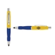 a yellow cap & white clip & navy grip turner ballpoint pen / stylus