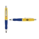 a yellow cap & pink clip & navy grip turner ballpoint pen / stylus