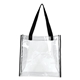 a clear with black trim and handles matterhorn clear vinyl stadium compliant tote bag