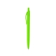 aerial view a lime green sleek write rubberized pen, image 1 of 3