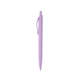 aerial view a purple sleek write rubberized pen, image 1 of 3