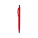 aerial view a red sleek write rubberized pen, image 1 of 3