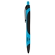 aerial view a black with light blue trim two - tone sleek write rubberized pen, image 1 of 3