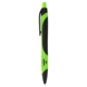 aerial view a black with lime green trim two - tone sleek write rubberized pen, image 1 of 3