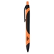 aerial view a black with orange trim two - tone sleek write rubberized pen, image 1 of 3