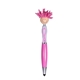 aerial view a pink moptoppers breast cancer awareness screen cleaner with stylus pen, image 1 of 5