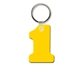 a yellow key tag - number one - spot color
