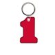 a trans red key tag - number one - spot color