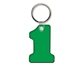 a trans green key tag - number one - spot color