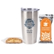 a group of coffee pack and biscotti tumbler set