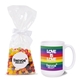 a group of pride jelly belly mug set