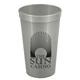 a metallic silver cups - on - the - go 22 oz stadium cup