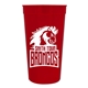 a red super size 32 oz stadium cup