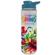 a clear bottle & steel blue lid freedom bottle - 28 oz transparent tritan(tm) bottle with drink thru lid