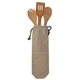 aerial view a bamboo cotton tote - bamboo utensils holder, image 1 of 2