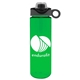 a transparent green bottle & gray with black spout lid the freedom bottle - 28 oz tritan(tm) renew bottle with silicone loop handle lid