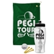 a green towel & black lid & clear bottle the tourney - golf kit