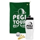 a green towel & black lid & white bottle the tourney - golf kit