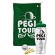 a green towel & green lid & clear bottle the tourney - golf kit