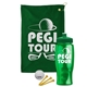 a green towel & green lid & transparent green bottle the tourney - golf kit