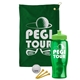 a green towel & lime green lid & transparent green bottle the tourney - golf kit