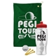 a green towel & red lid & clear bottle the tourney - golf kit