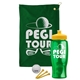 a green towel & yellow lid & transparent green bottle the tourney - golf kit