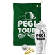 a green towel & white lid & clear bottle the tourney - golf kit
