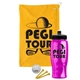 a athletic gold towel & black lid & transparent hot pink bottle the tourney - golf kit