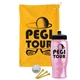 a athletic gold towel & black lid & transparent pink bottle the tourney - golf kit