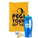 a athletic gold towel & cyan lid & transparent blue bottle the tourney - golf kit