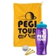 a athletic gold towel & cyan lid & transparent violet bottle the tourney - golf kit